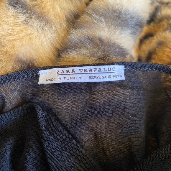 Zara Black Mesh Long Sleeve Shirt - Picture 4 of 4